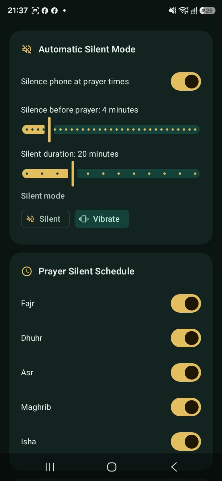 Automatic Silent Mode Settings